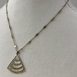 Anna Beck necklace fan motif with bag, card, cleaning cloth and instructions